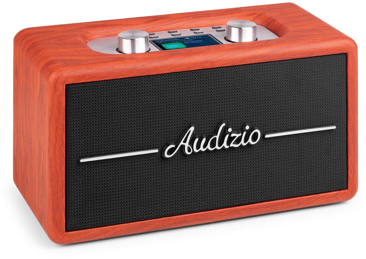 Retro radio - Audizio Tune60 - DAB radio met Bluetooth - Vintage look - DAB+ en FM - Kersen houtlook