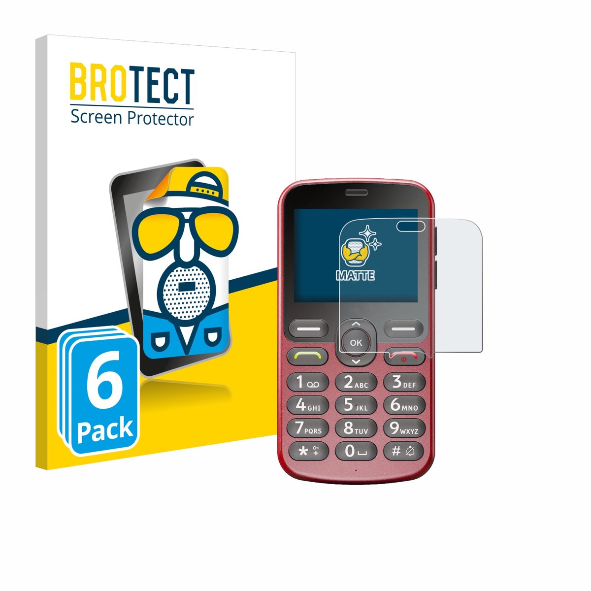 BROTECT - Screenprotector voor Doro 1880 - Folie Beschermfolie matte 6 Stuks