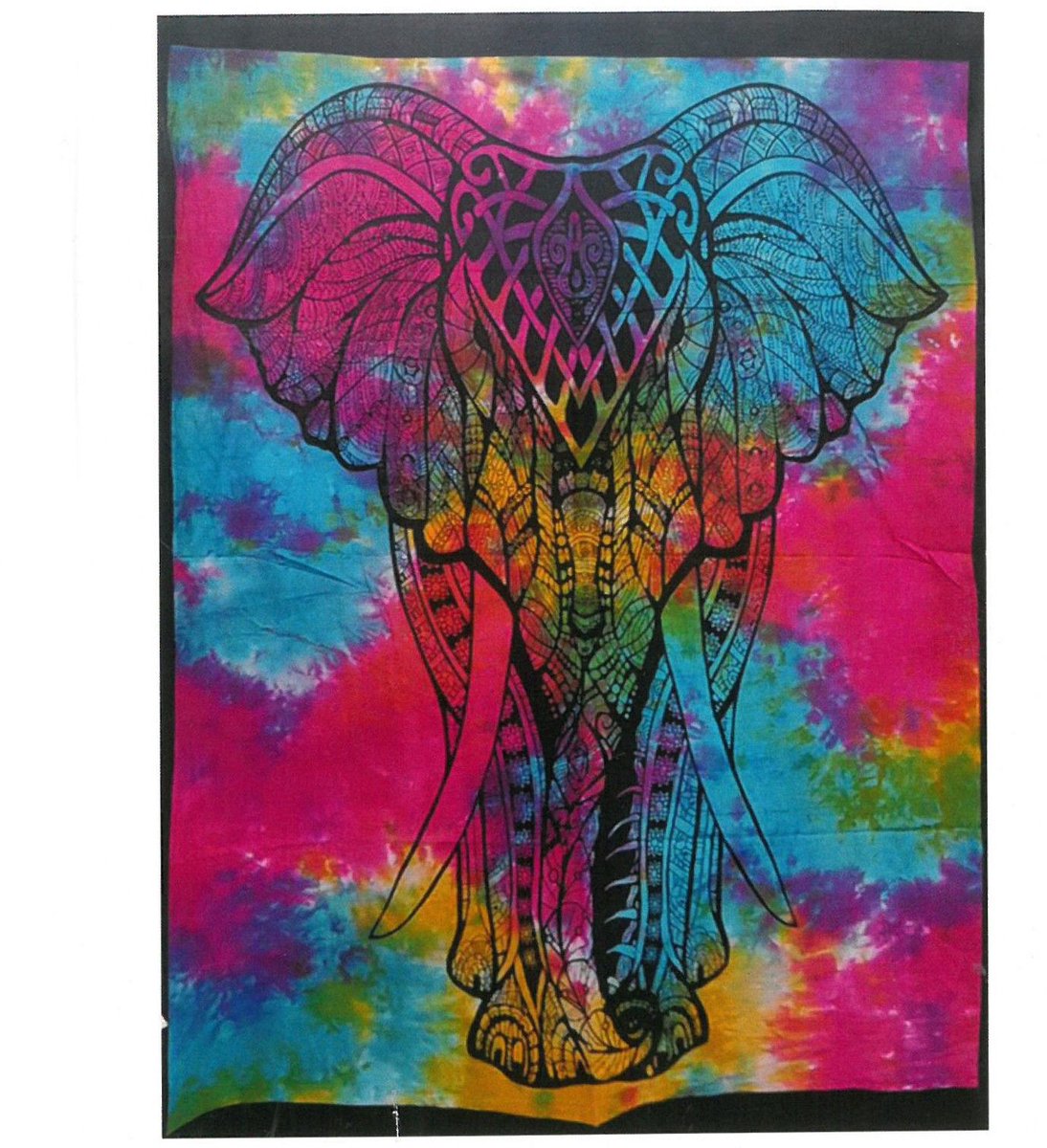 Ancient Wisdom - Wandkleed - Katoenen wanddecoratie multicolor one size - wanddecoratie - muurdecoratie - vintage - olifant - decoratie