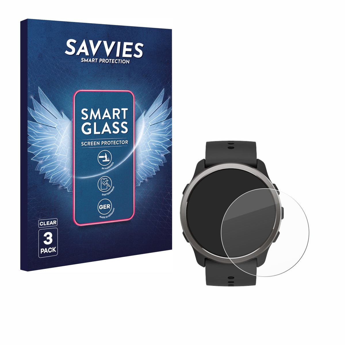 3 Stuks Savvies Screenprotector - geschikt voor Suunto 5 Peak - beschermfolie glas transparant