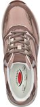 Bovenaanzicht van een roze Gabor Rollingsoft sneaker met mesh, metallic en bruine details.