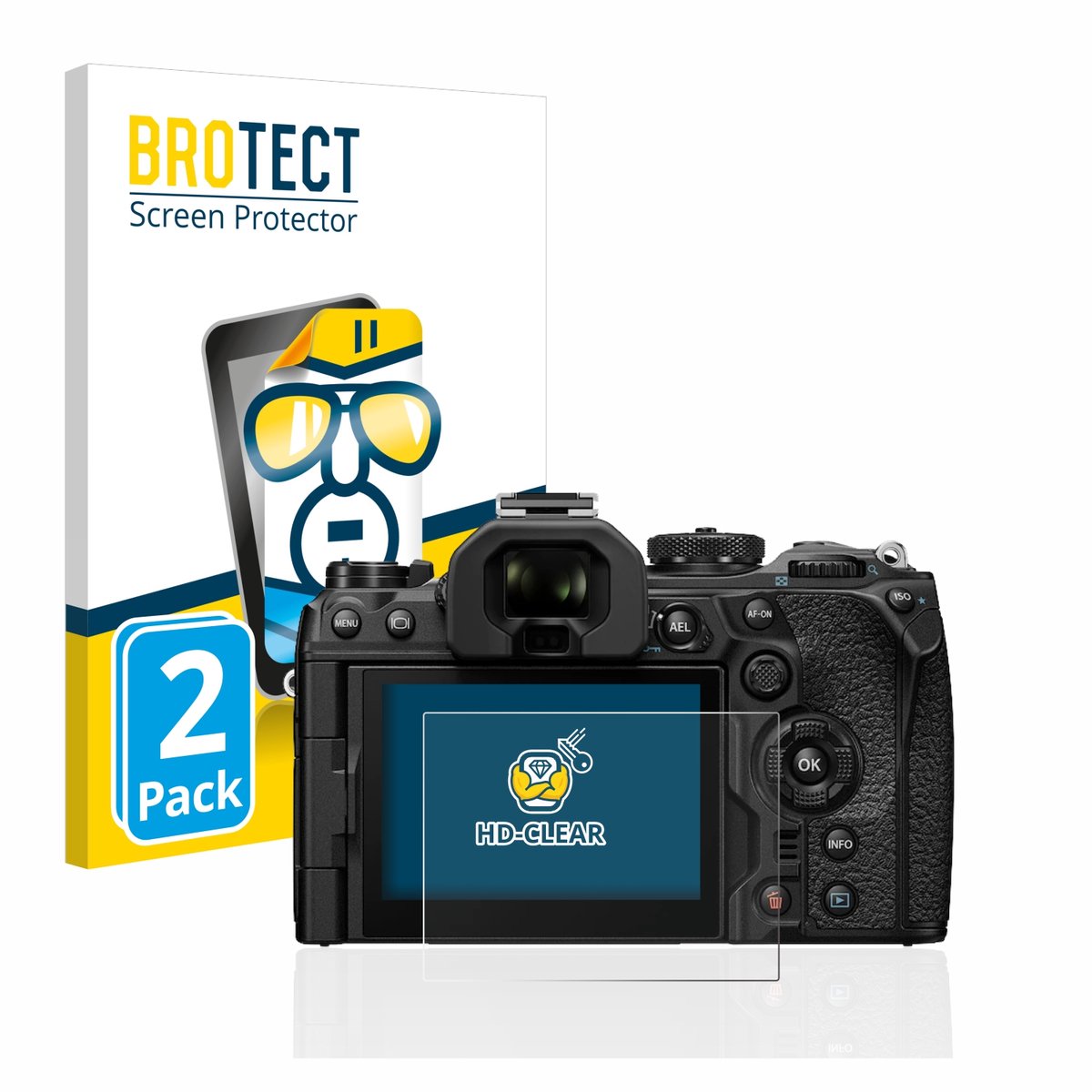 BROTECT - Screenprotector voor Olympus OM-1 2022 - Folie Beschermfolie transparant 2 Stuks