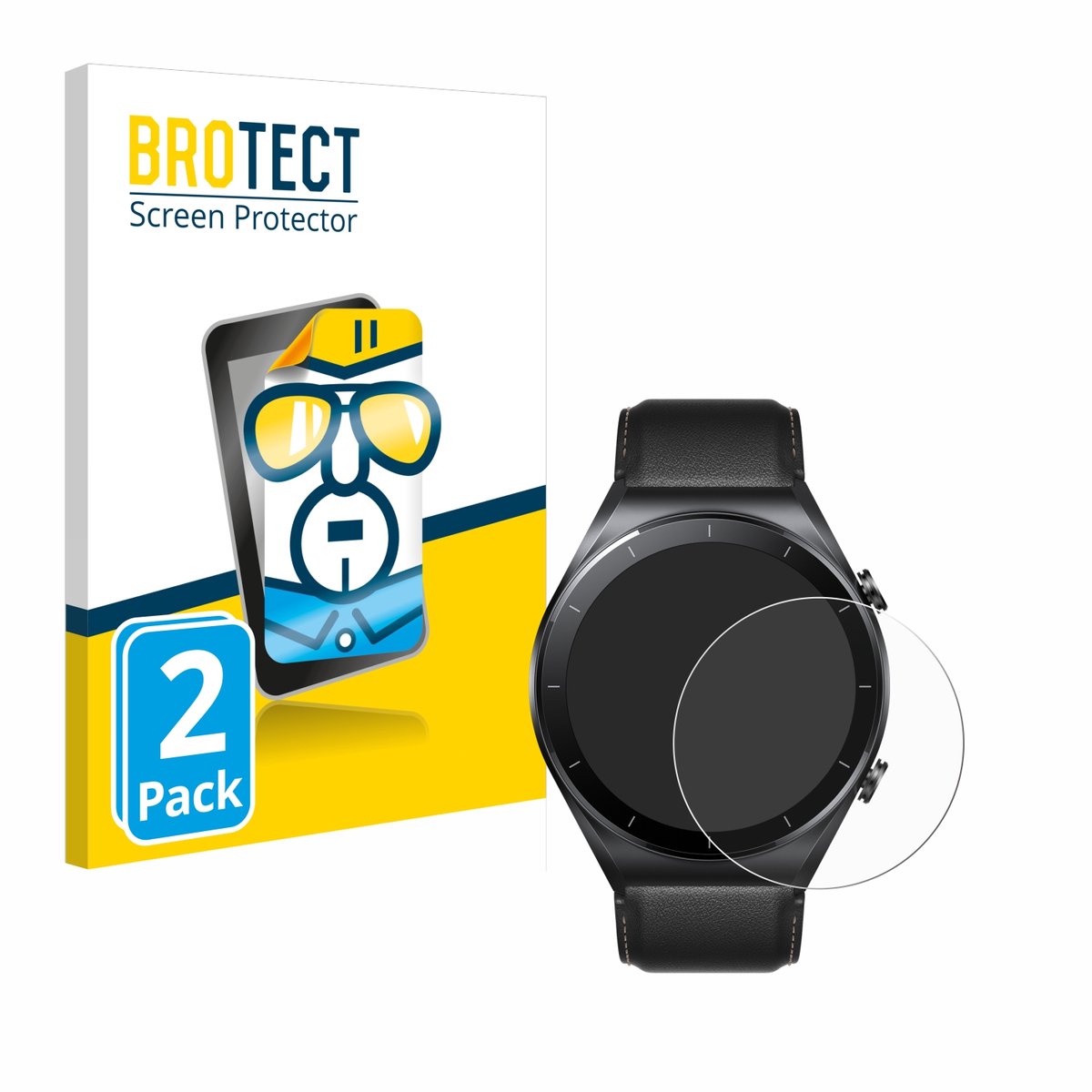 BROTECT - Screenprotector voor Xiaomi Watch S1 - Folie Beschermfolie transparant 2 Stuks