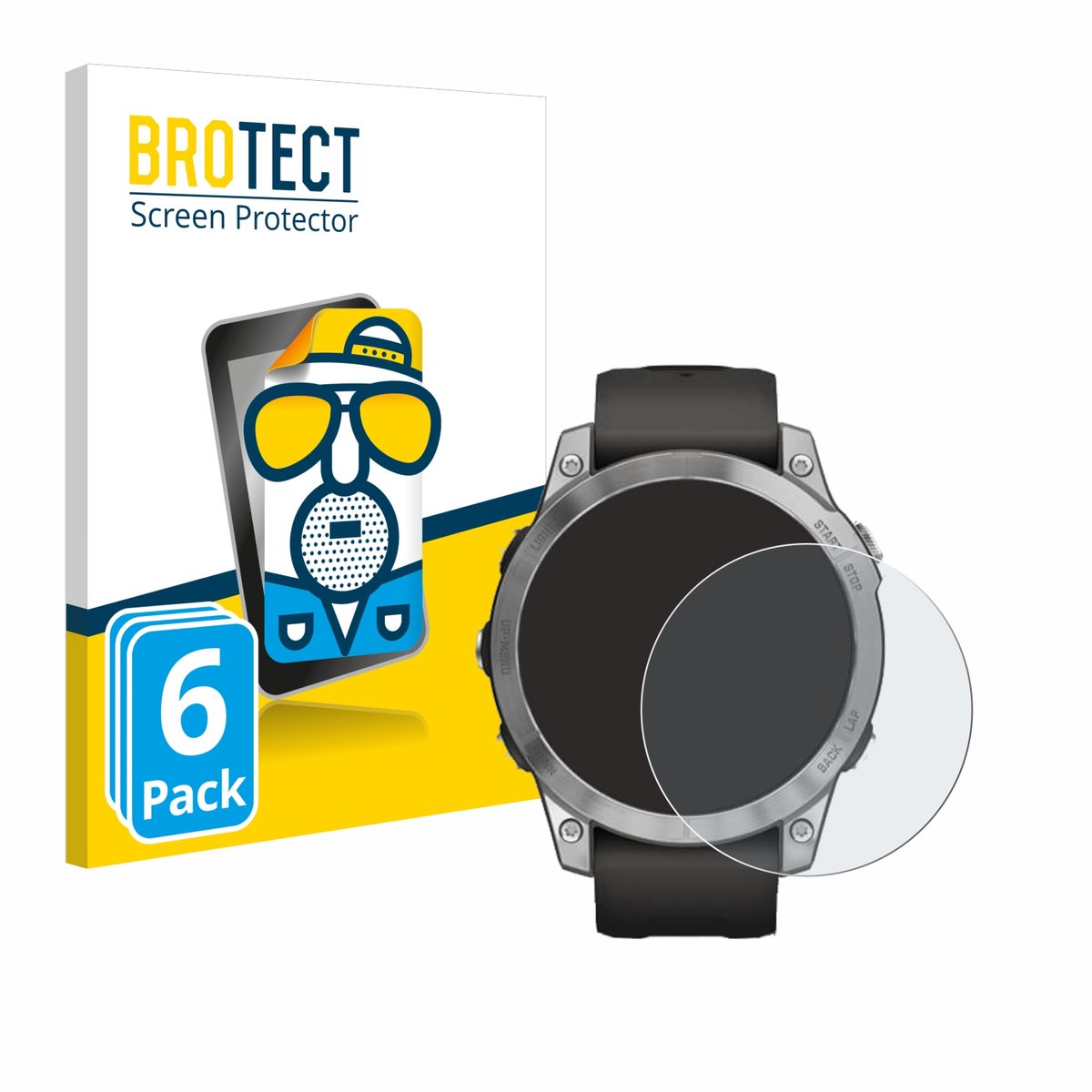 BROTECT - Screenprotector voor Garmin Fenix 7 (47 mm) - Folie Beschermfolie matte 6 Stuks