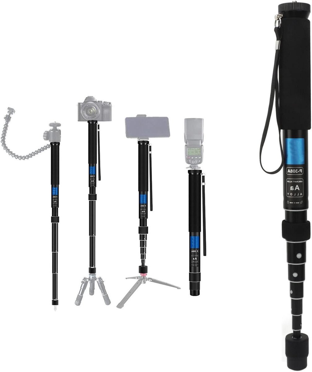 Allecto - Camera statief - Draagbaar - Aluminium - Fotografie - Lichtgewicht - Geschikt voor DSLR camera's - Zwart - 63 inch - Video - Reis statief - 11 lbs draagvermogen - 8 secties