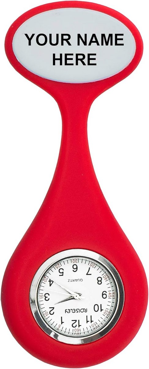 Gepersonaliseerd Silicone Verpleegkundige Horloge met Speld voor Dokters en Medisch Personeel