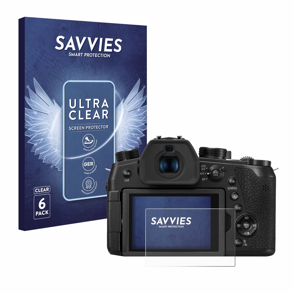 Savvies - Screenprotector voor Panasonic DC-FZ1000 II / DC-TZ200 - Folie Beschermfolie transparant 6 Stuks