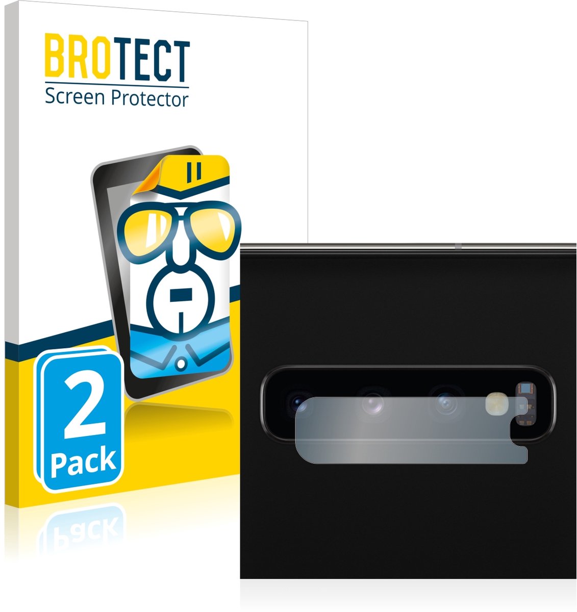 BROTECT - Screenprotector voor Samsung Galaxy S10 (ALLEEN Camera Lens) - Folie Beschermfolie transparant 2 Stuks