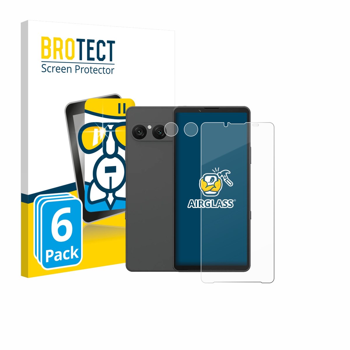 Screenprotector 6 Stuks voor Sony Xperia 10 VII (Voor+Camera) Beschermglas transparant