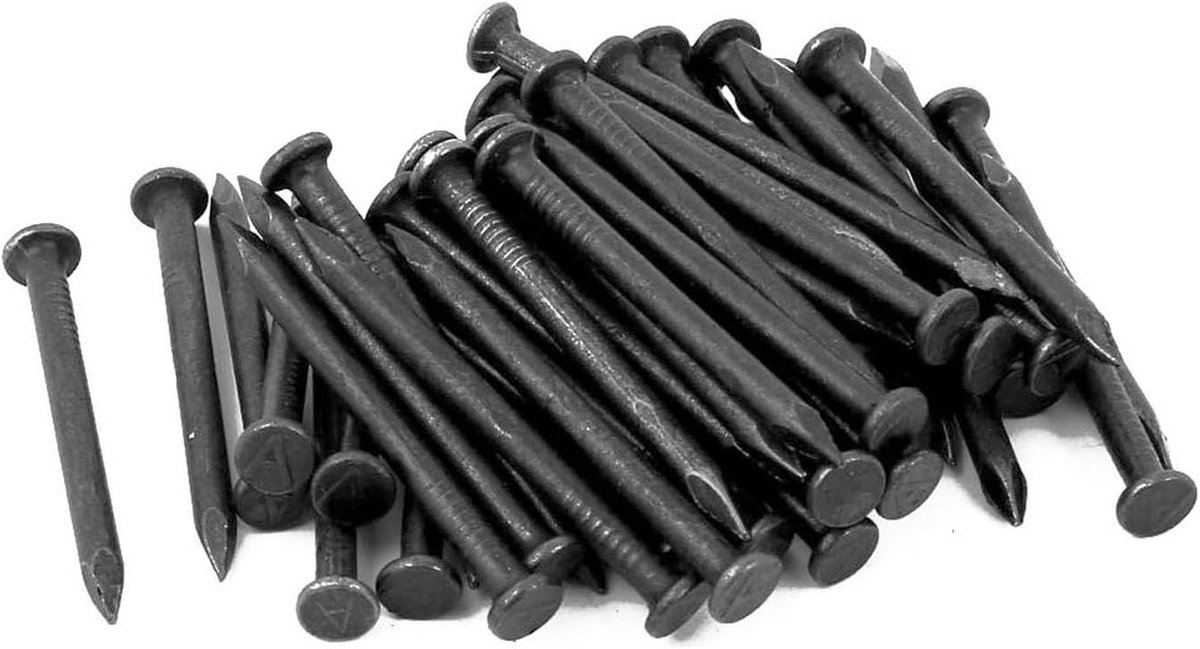 Allecto - Hardware nagels - 3 mm x 40 mm - Vezel beton cement muur - Spijkers - Muurspelden - Houtbewerking - Paneelpinnen - Voor opknoping - Foto frame meubels - Bouw - Zwart - Geschikt voor 50 stuks - Model punt punt punt - USP.
