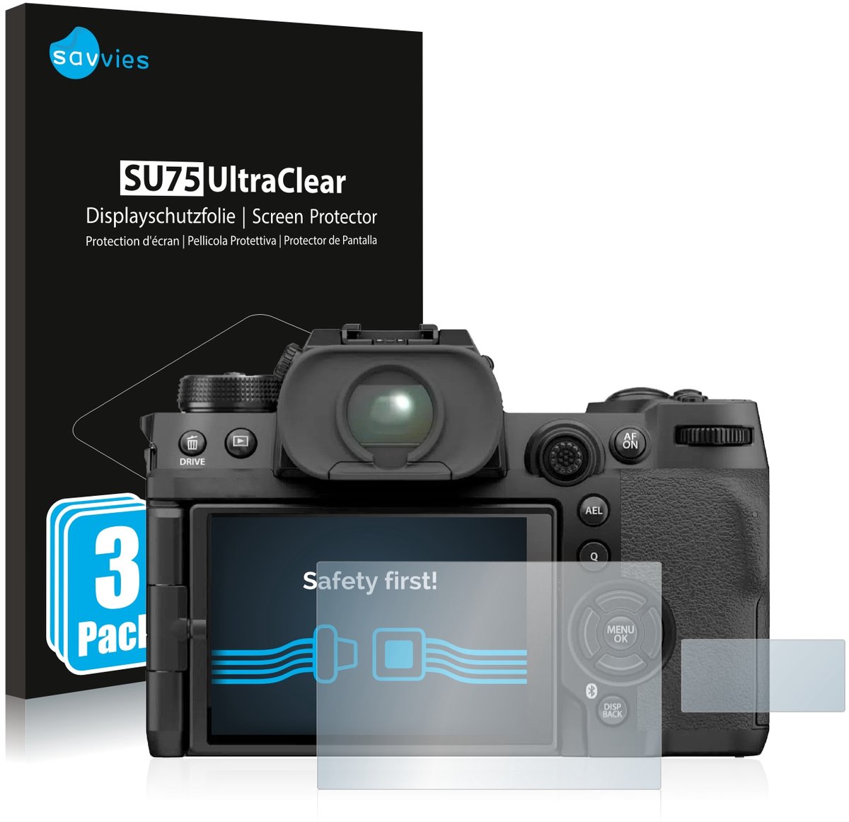 Savvies - Screenprotector voor Fujifilm X-H2S - Folie Beschermfolie transparant 6 Stuks