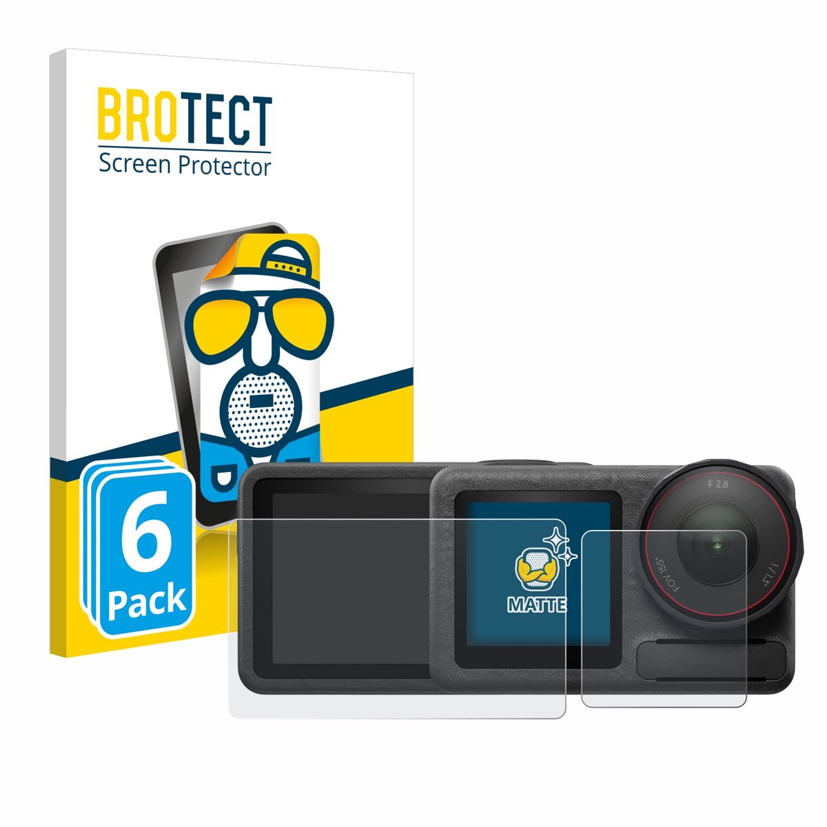 BROTECT - Screenprotector voor DJI Osmo Action 5 Pro - Folie Beschermfolie matte 6 Stuks