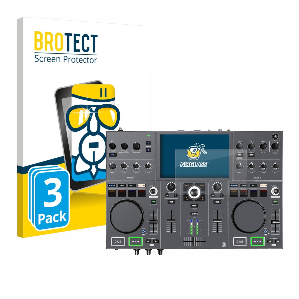 Screenprotector 3 Stuks voor Denon DJ Prime Go+ Beschermglas transparant