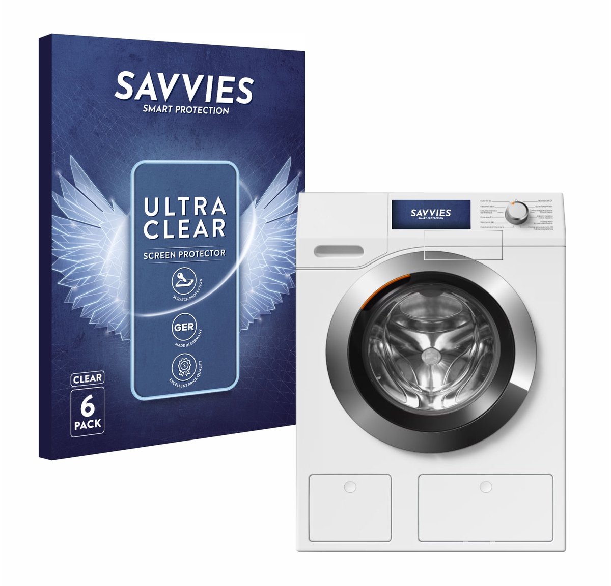 Savvies - Screenprotector voor Miele WEH875 - Folie Beschermfolie transparant 6 Stuks