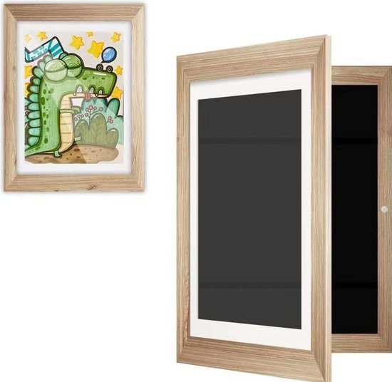 Cadre interchangeable A4 Dessin d'enfant - Cadre photo Bois - Couleur bois