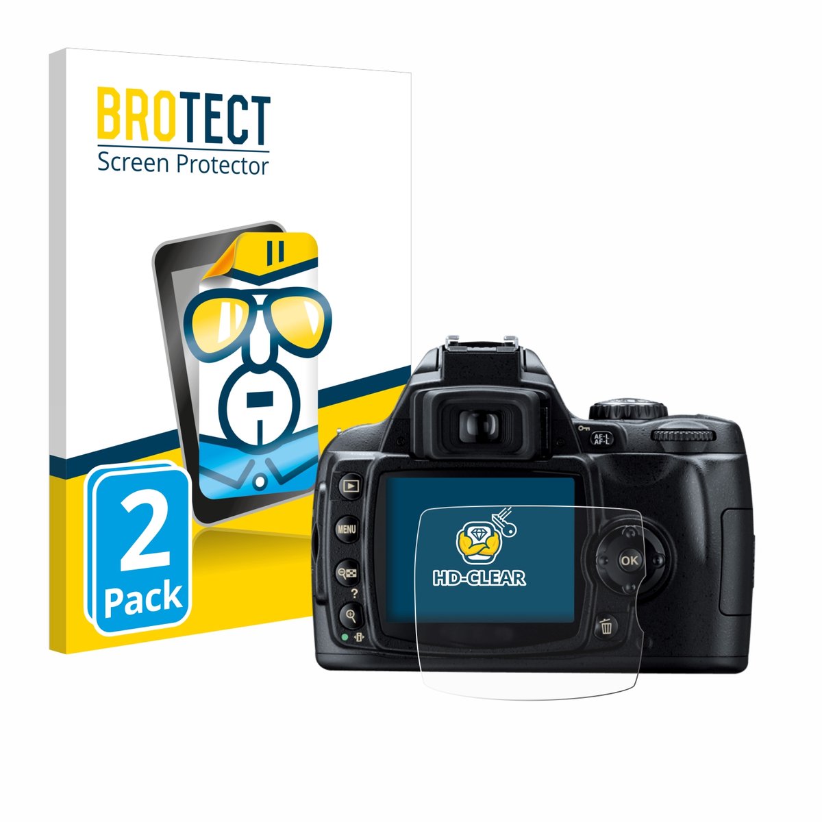 BROTECT - Screenprotector voor Nikon D40 - Folie Beschermfolie transparant 2 Stuks