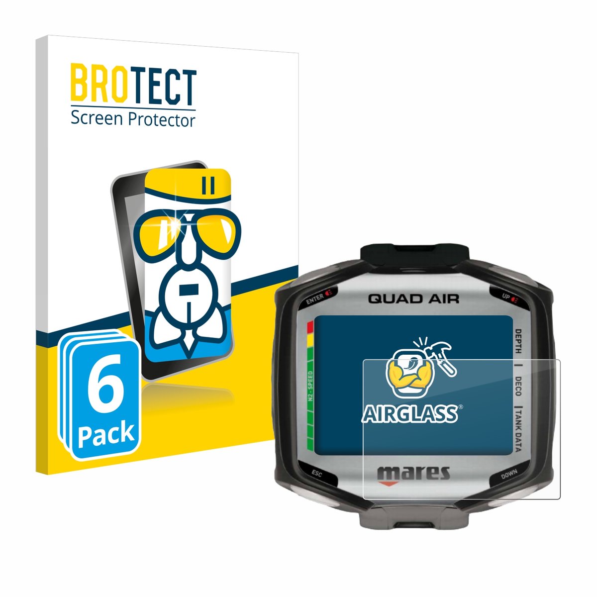 Screenprotector 6 Stuks voor Mares Quad Air Beschermglas transparant