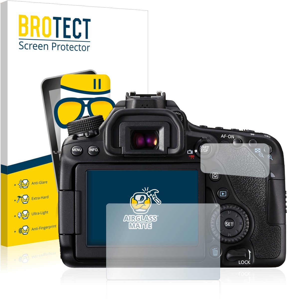 BROTECT - Screenprotector voor Canon EOS 80D - Folie Beschermfolie Beschermglas matte