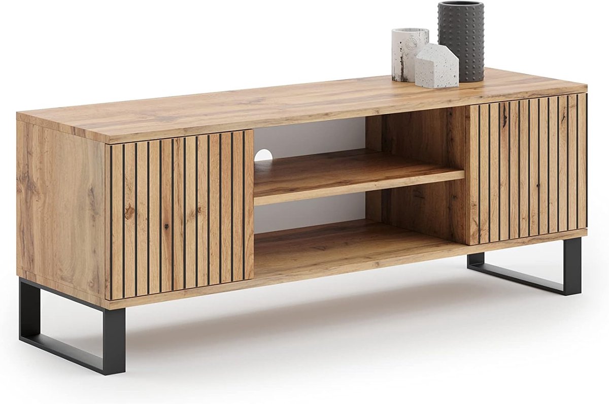 Zwevend TV-meubel 160 cm Modern Wit & Walnoothout – Hangend TV-meubel met 3 Laden, Kabelbeheer, Hoogwaardig Massief MDF en Walnoothouten Afwerking – Afmetingen op aanvraag – Pauwhome