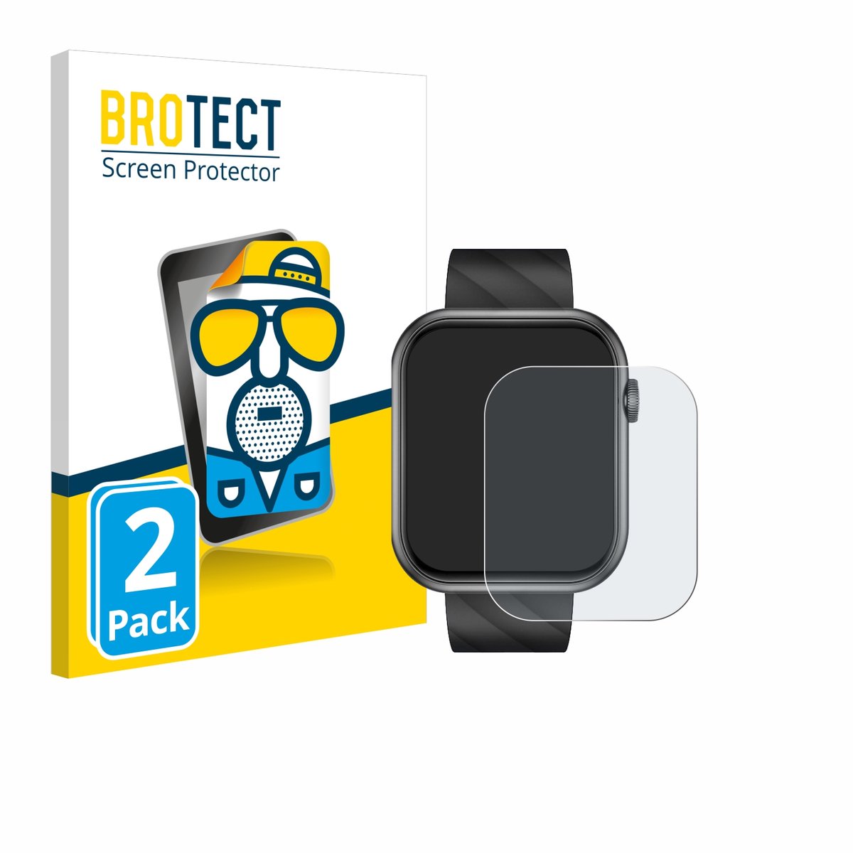 BROTECT - Screenprotector voor Bekomiya Smartwatch 2" - Folie Beschermfolie matte 2 Stuks