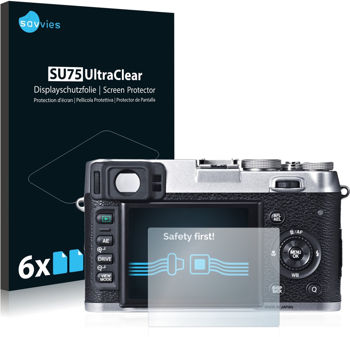 Savvies - Screenprotector voor Fujifilm X100S - Folie Beschermfolie transparant 6 Stuks