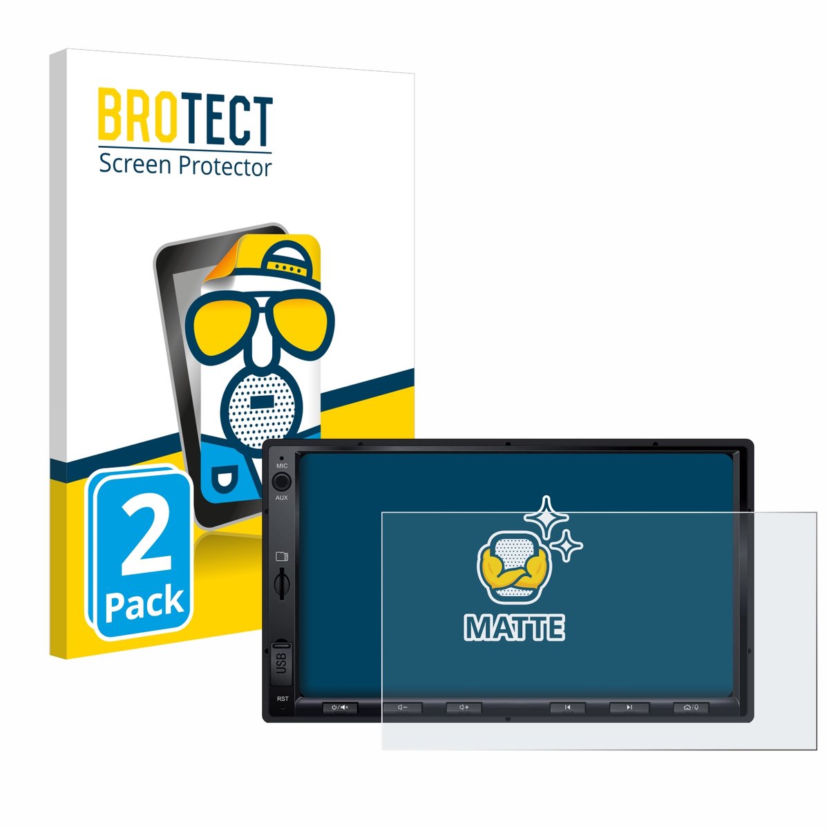 BROTECT - Screenprotector voor Atoto F7 WE - Folie Beschermfolie matte 2 Stuks