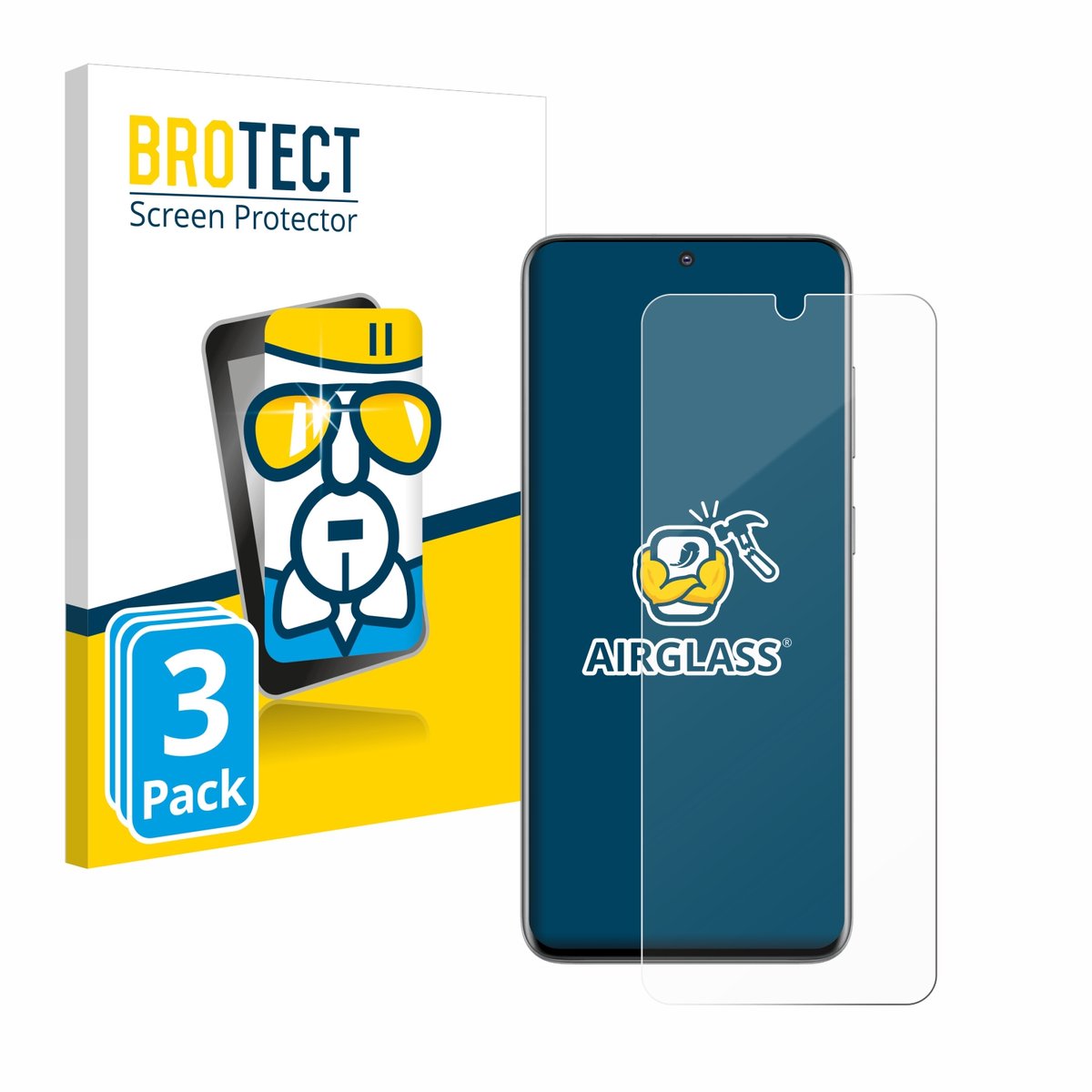 Screenprotector 3 Stuks voor Samsung Galaxy S20 Beschermglas transparant
