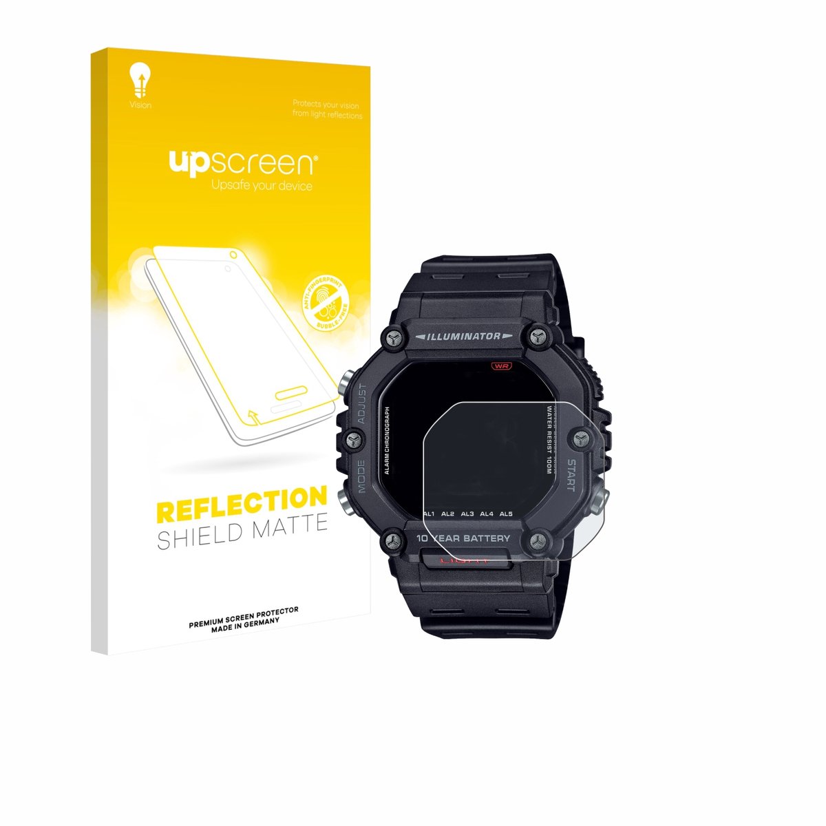 upscreen - Screenprotector voor Casio AE-1600H - Folie Beschermfolie anti glare matte