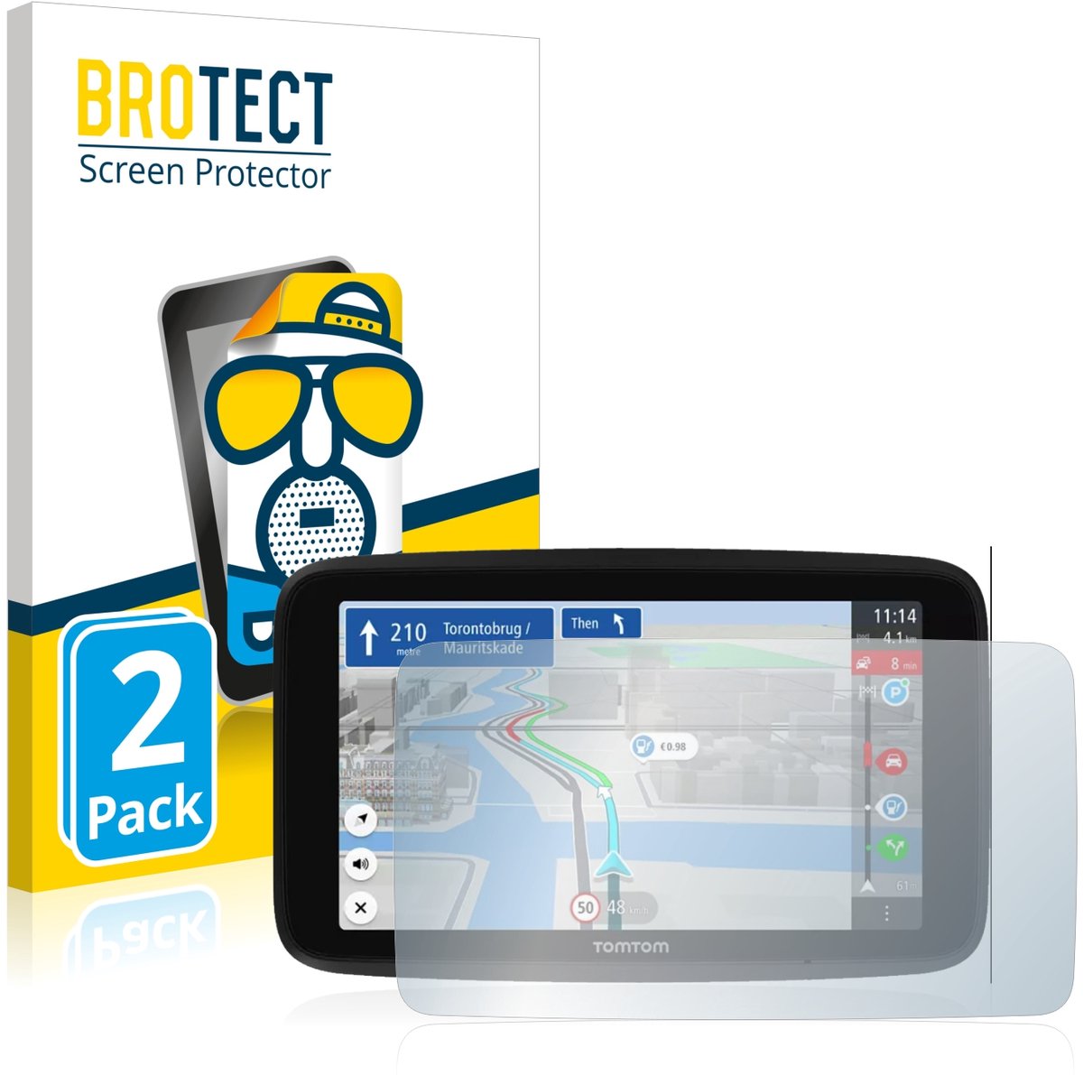 BROTECT - Screenprotector voor TomTom GO Discover 6" - Folie Beschermfolie matte 2 Stuks