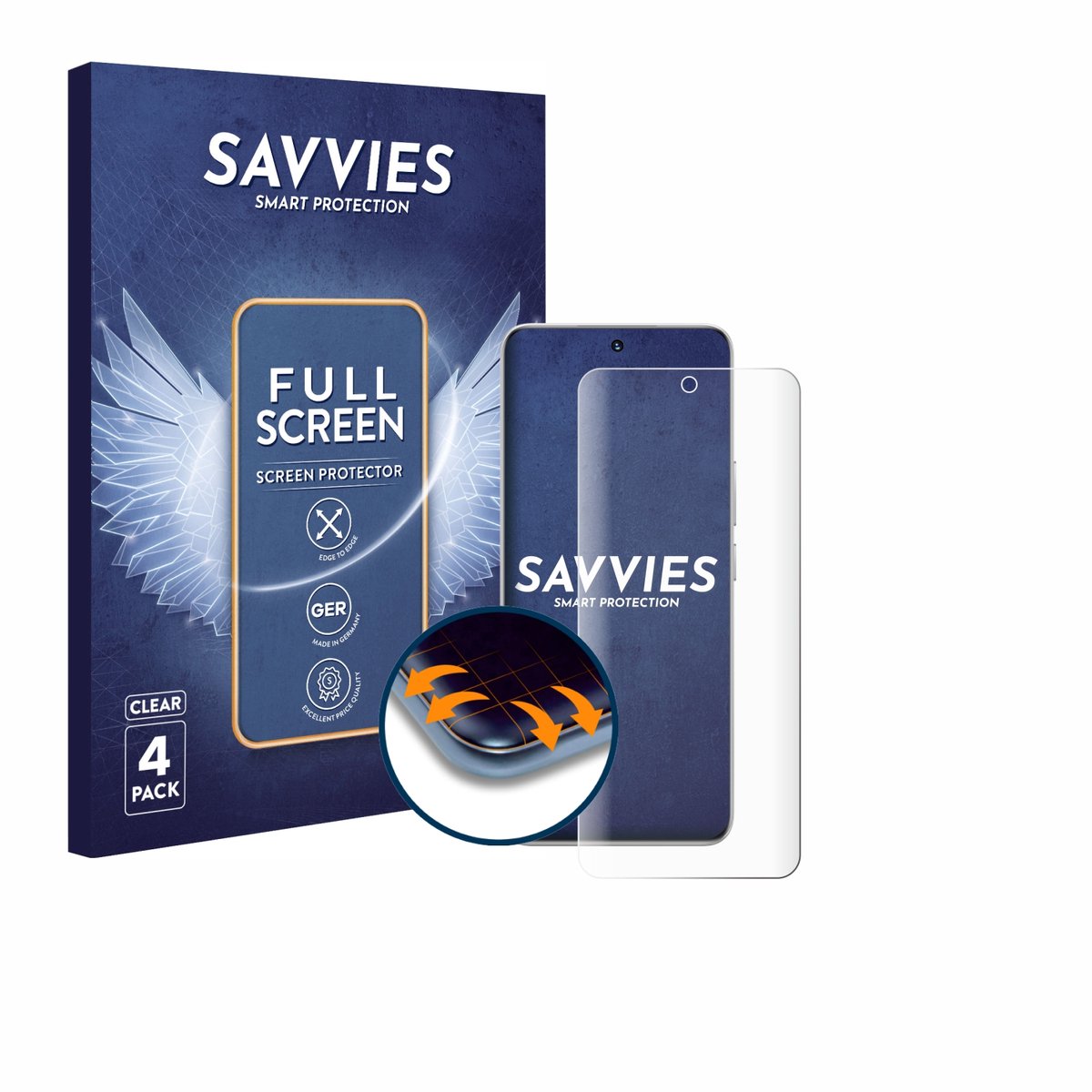 Savvies - Screenprotector voor Honor 200 - Folie Beschermfolie transparant volledig dekking 4 Stuks