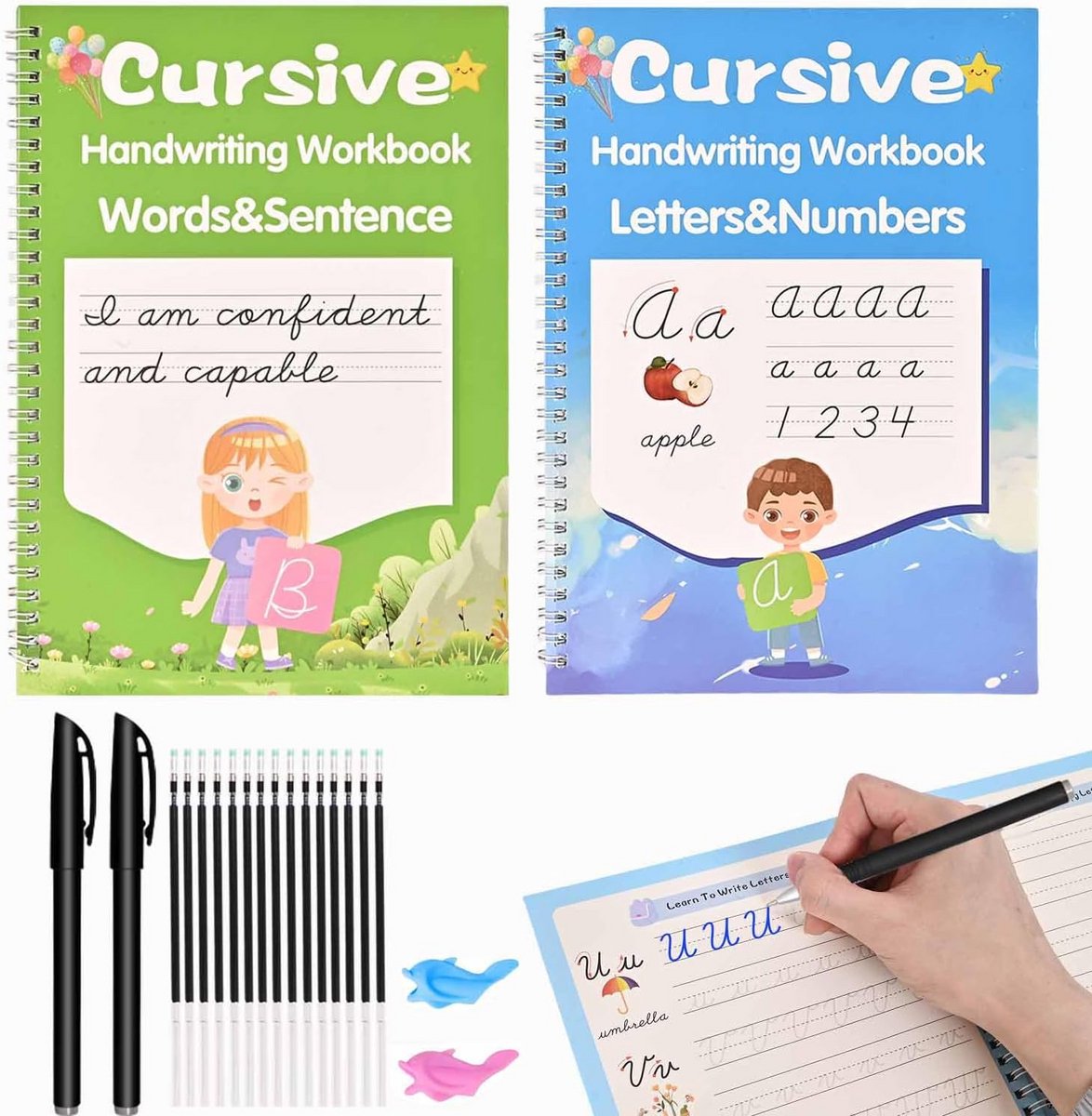 Cursief Handschrift Werkboek met Tracering voor Kinderen