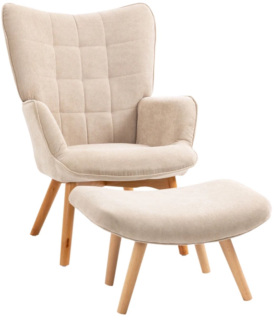 Relaxfauteuil met Voetenbank - Fauteuil - Moderne Relaxstoel - tot 150 kg - Relaxstoel - L