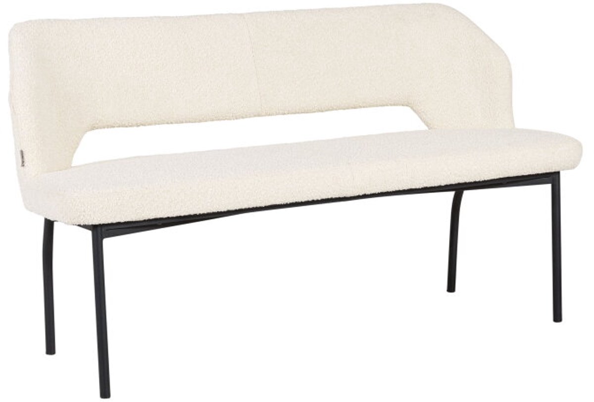 MUST Living eetkamerbank Bloom - 150x57x87 cm - Bouclé naturel