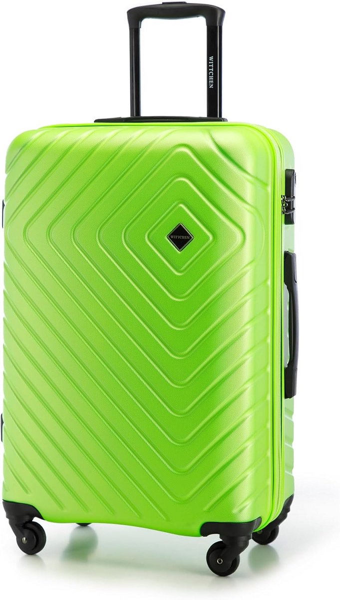 Duurzame ABS Koffer met Geometrisch Reliëf en 360° Wielen