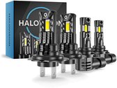 HaloVision Turbo LED Mist Licht + Koplampen H7 + HB4 – 25W 5000Lm 6000K Helder Wit – Canbus Plug en Play Dimlicht + Mistlicht LED Set van 4 Autolampen