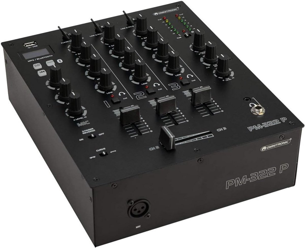3-kanaals DJ Mixer met Bluetooth en USB MP3 Speler