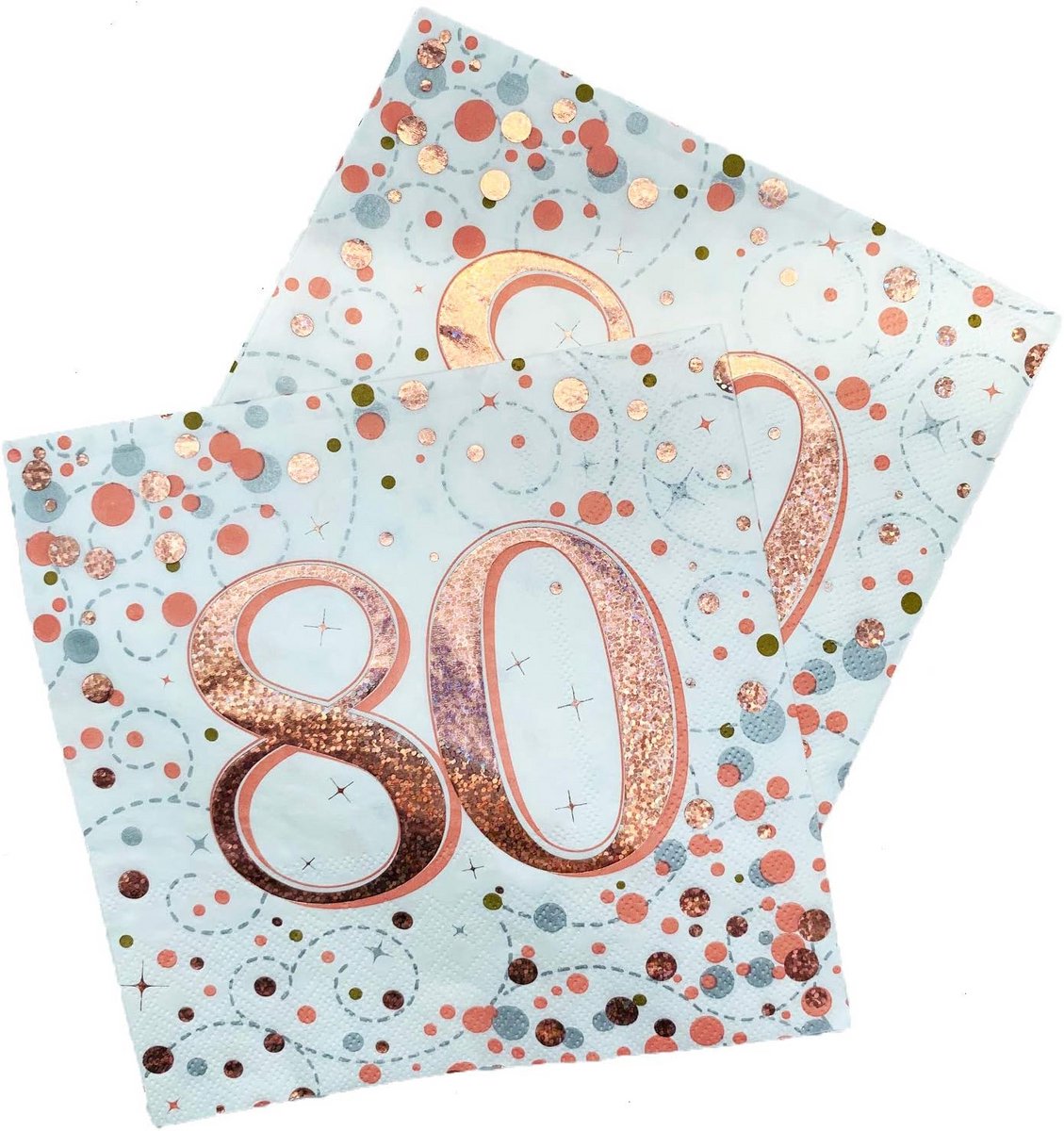 Luxe 3-laags Cocktailservetten 33x33 cm Roze Goud Glitter (16 stuks)