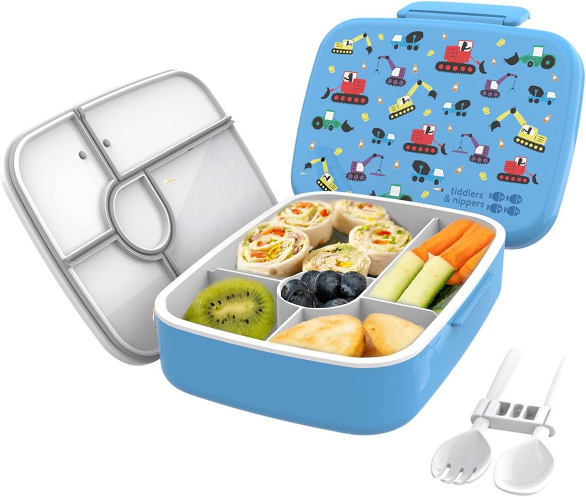 Lekvrije Lunch- en Bentobox met 5 Compartimenten en Inclusief Bestek