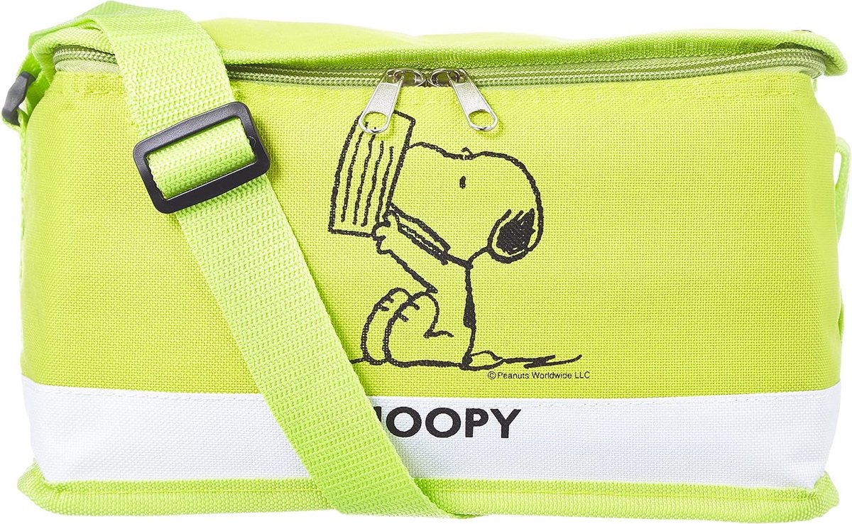 Polyester Lunchbox Groen met Snoopy Thema - Ideaal voor School en Werk