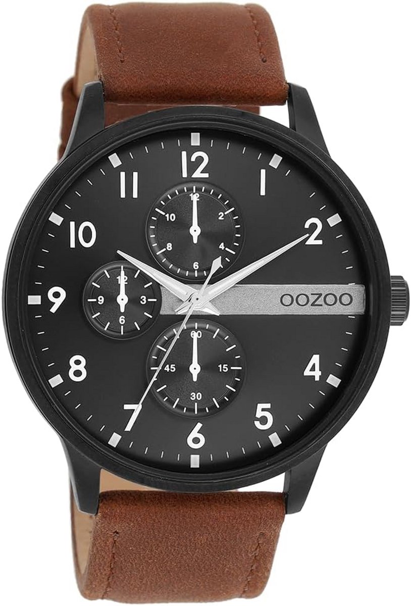 Analoge Herenhorloge met Leren Band - Rond 45mm - Stijlvol en Elegant Polshorloge