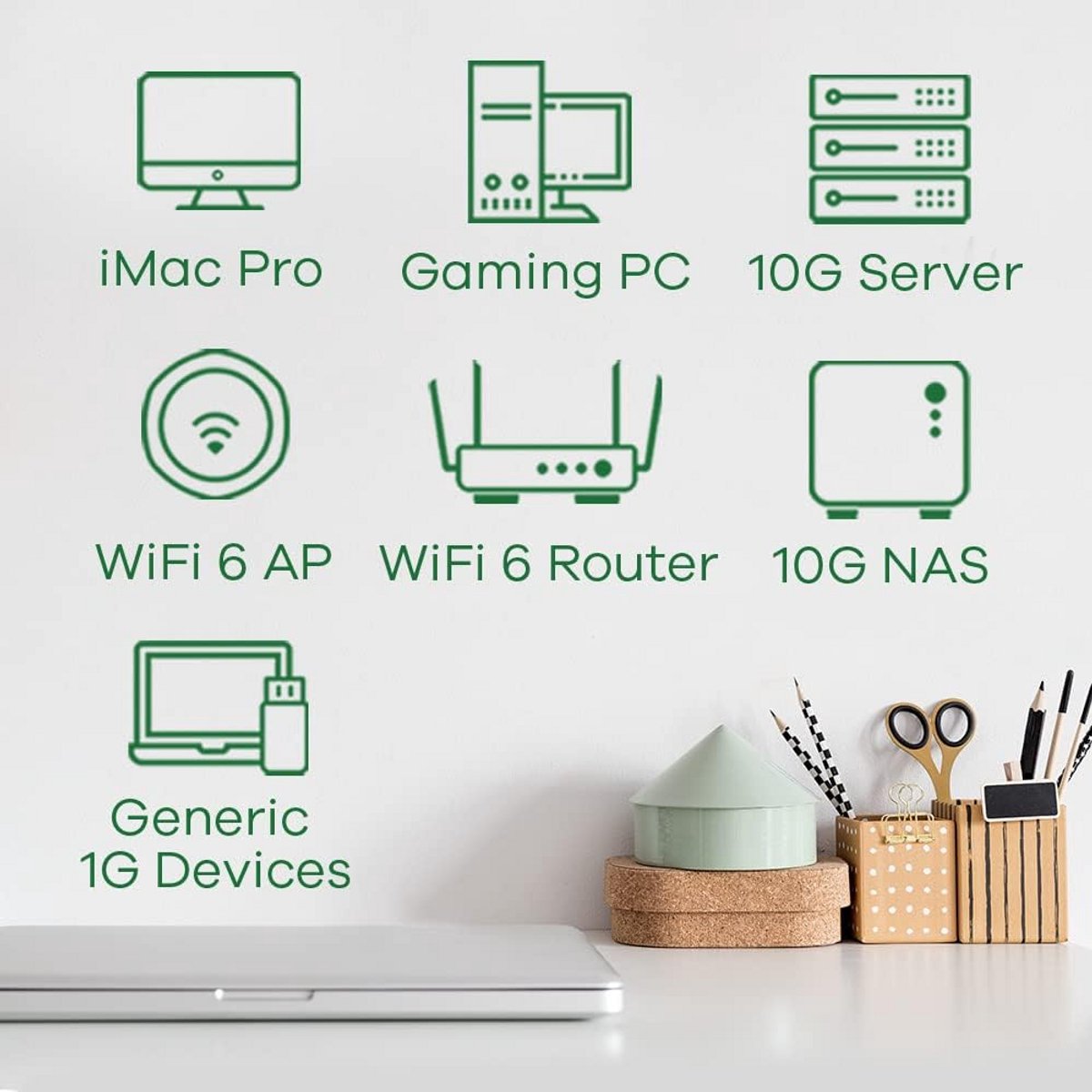 12-Poorts Multi-Gigabit Switch met 10G SFP+ en Koperconnectiviteit