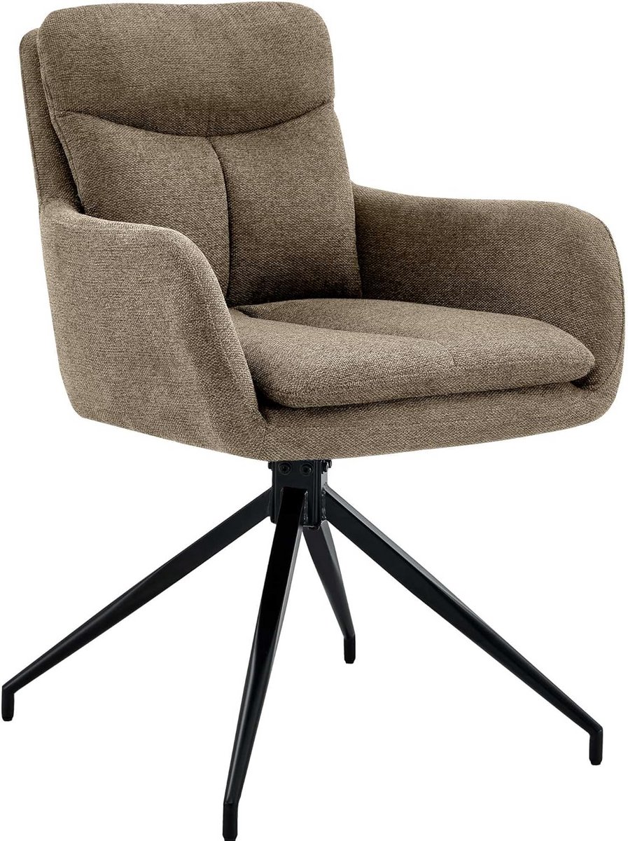 Draaibare Eetkamerstoel met Armleuning - Comfortabele Stof Bekleding