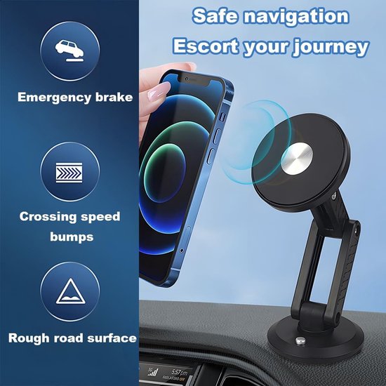 360 graden draaibare magnetische autohouder voor dashboard, opvouwbaar ...