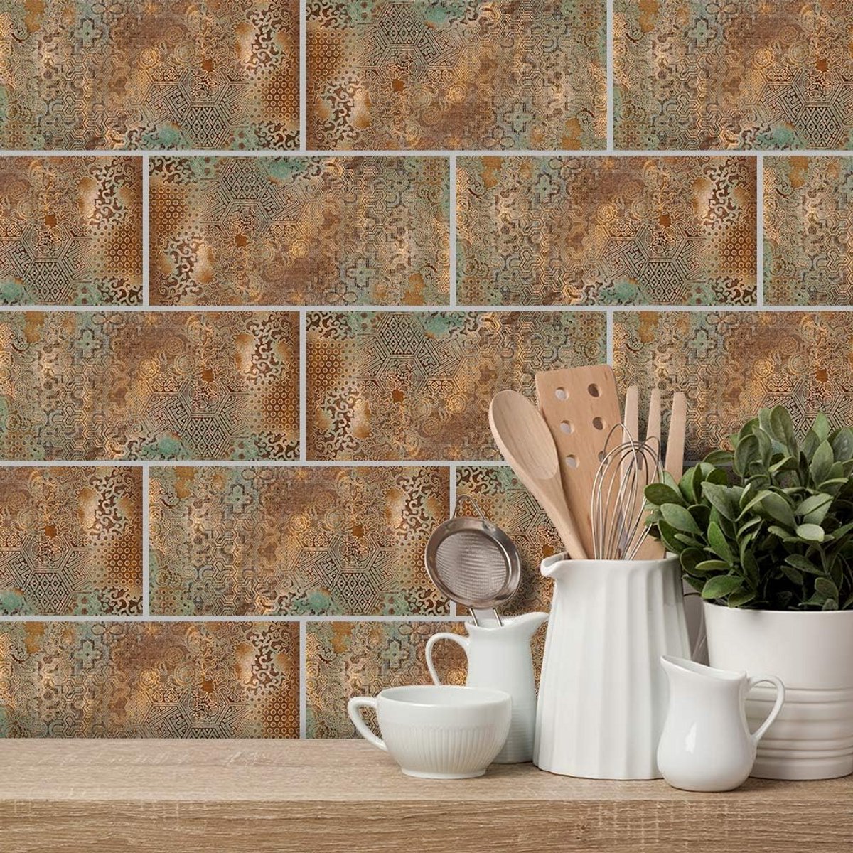 Zelfklevende Wandtegelstickers Set voor Keuken en Badkamer - Decoratieve Oplossing (54 Stu