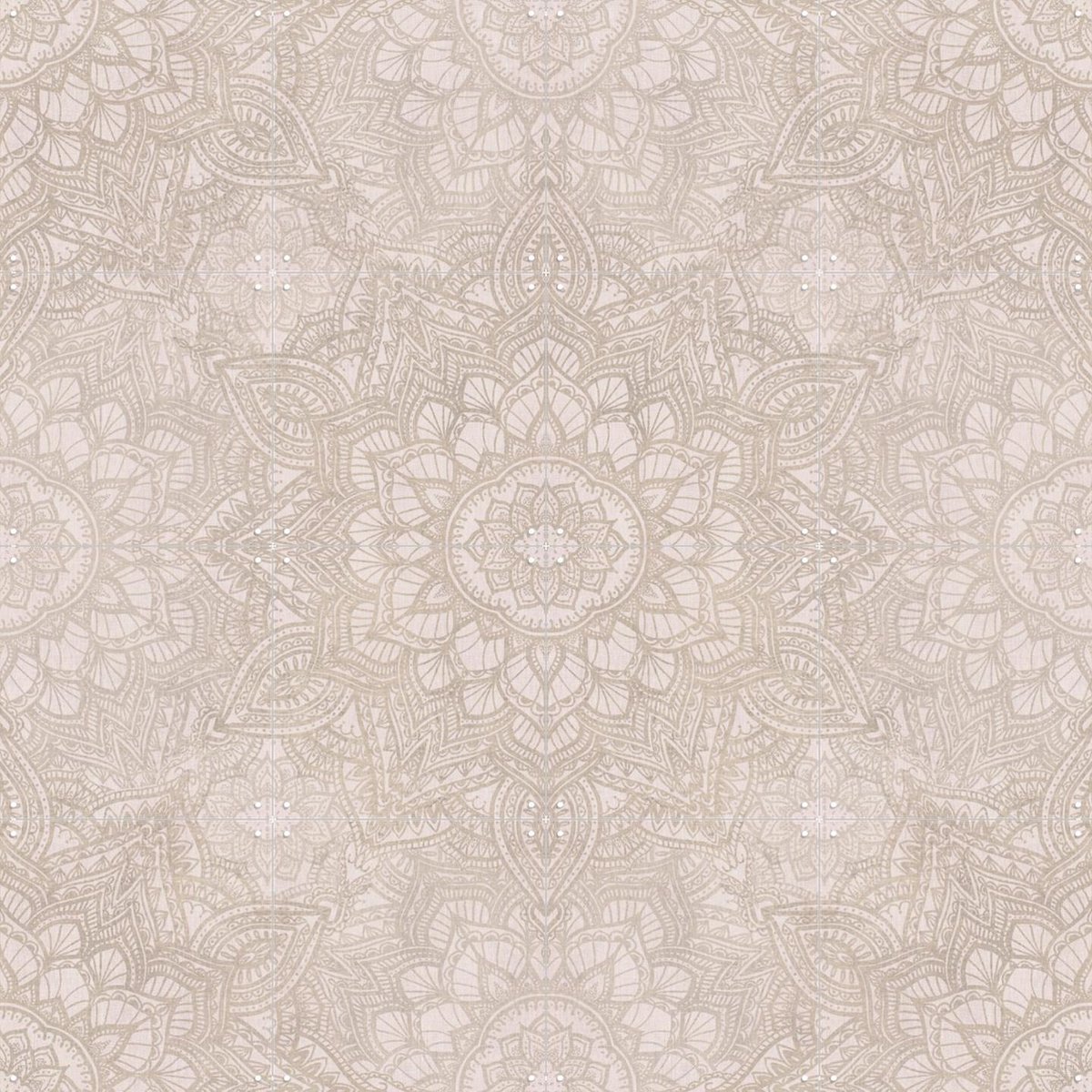 IXXI Soft Vintage Mandala, Bloomery Decor - 80 x 80 cm - Gratis ophangtool - Grote wanddecoratie en posters - Geometrische Kunst, Decoratieve kunsten