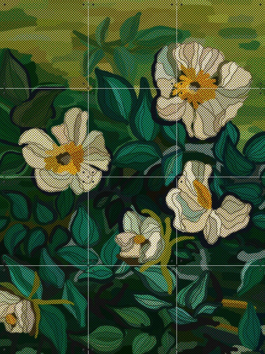 IXXI Wild Roses, Lotte Snoek & Van Gogh 21st Century - 60 x 80 cm - Gratis ophangtool - Grote wanddecoratie en posters - Klassiek, Illustraties