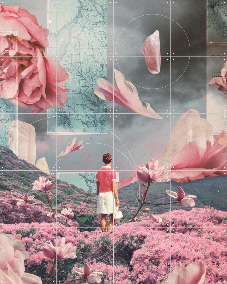 IXXI Trying to accept the Distance, Frank Moth - 80 x 100 cm - Gratis ophangtool - Grote wanddecoratie en posters - Collage, Kleurrijk, Digitale