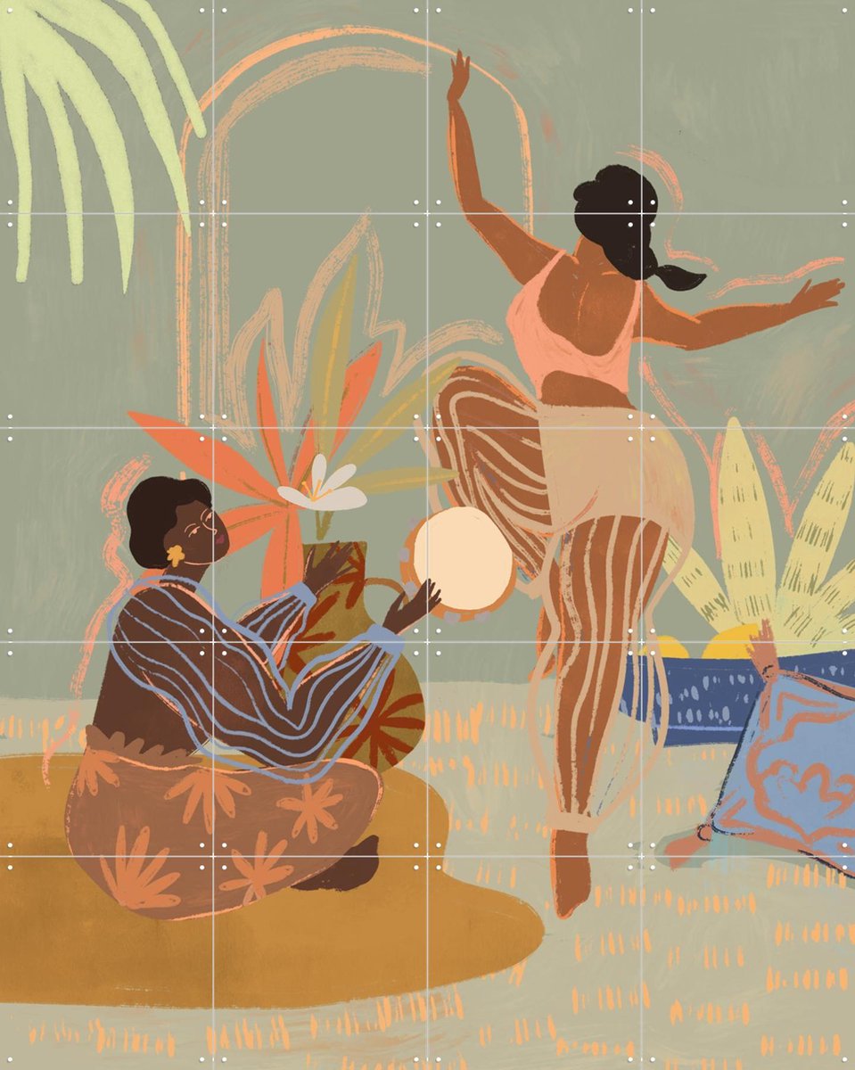IXXI Music and Dance, Arty Guava - 80 x 100 cm - Gratis ophangtool - Grote wanddecoratie en posters - Grafisch Ontwerp, Speels, Illustraties
