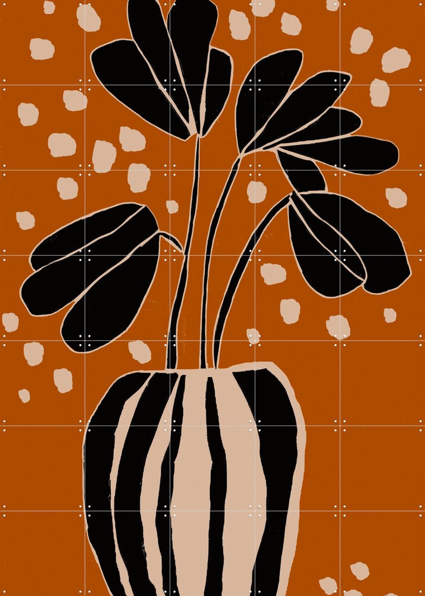 IXXI Ochre Still Life No 4, Treechild & Various - 100 x 140 cm - Gratis ophangtool - Grote wanddecoratie en posters - Line art, Grafisch Ontwerp