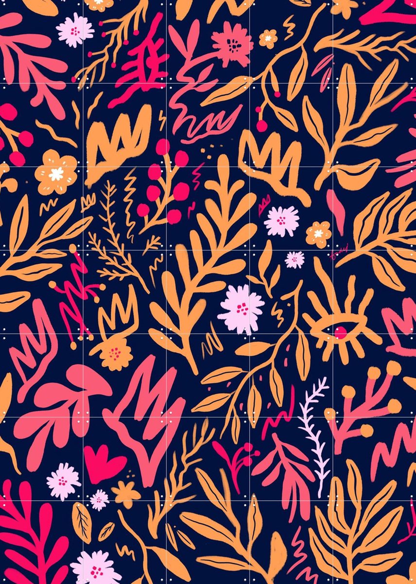 IXXI Leafy Day, Pop-art by Tadej - 100 x 140 cm - Gratis ophangtool - Grote wanddecoratie en posters - Speels, Pop art, Digitale Kunst, Illustraties